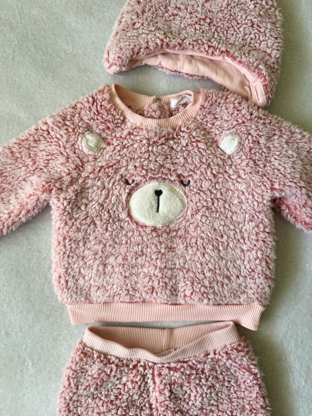 Tahari Baby  3 Piece Pink Sherpa Set